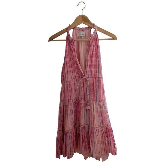 Saylor Rheta Metallic Striped Mini Dress Pink Size XS - Picture 5 of 12